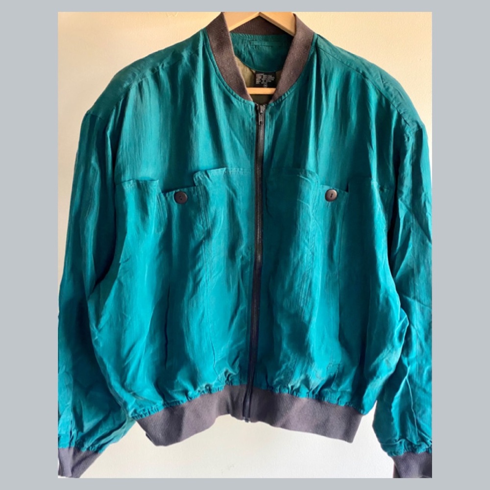 Otto kern vintage women’s silk bomber jacket M